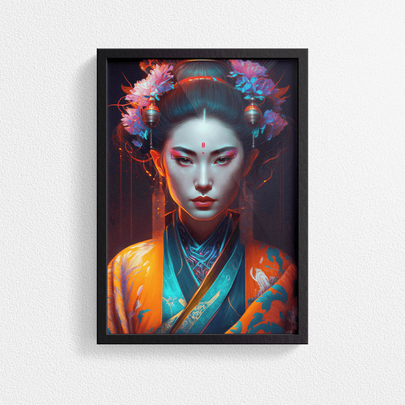 Japanese Woman Portrait Poster Print - Geisha Empress - Modern Interiors Wall Art Décor