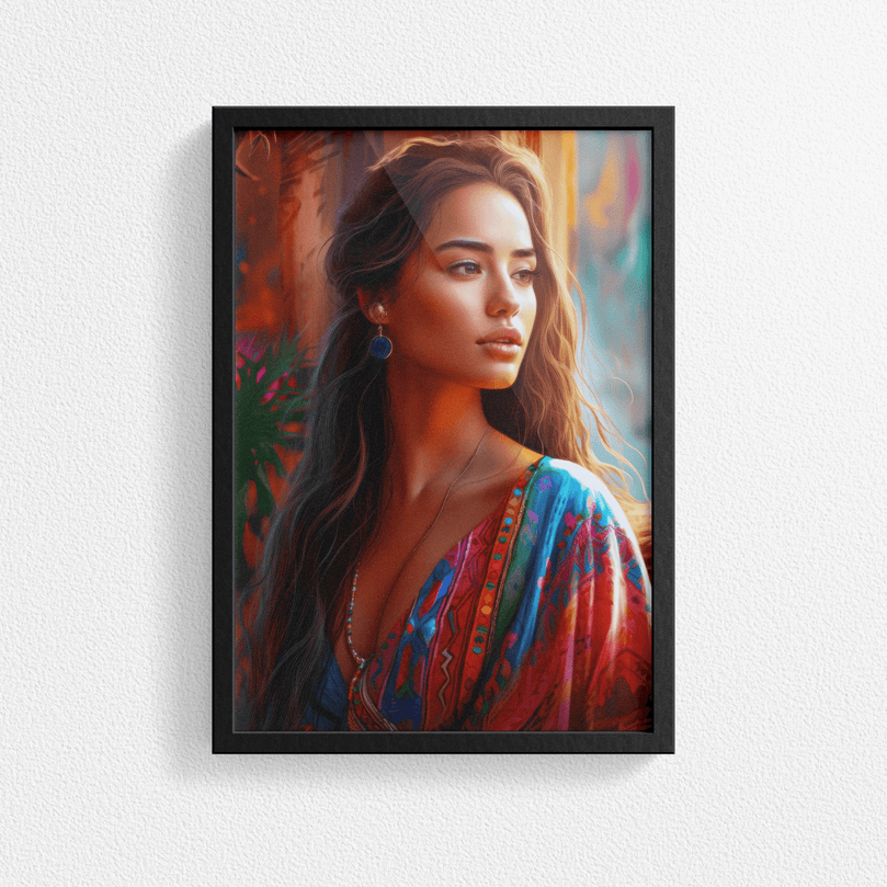 Latina Woman Portrait Poster Print - Latin - Modern Interiors Wall Art Décor