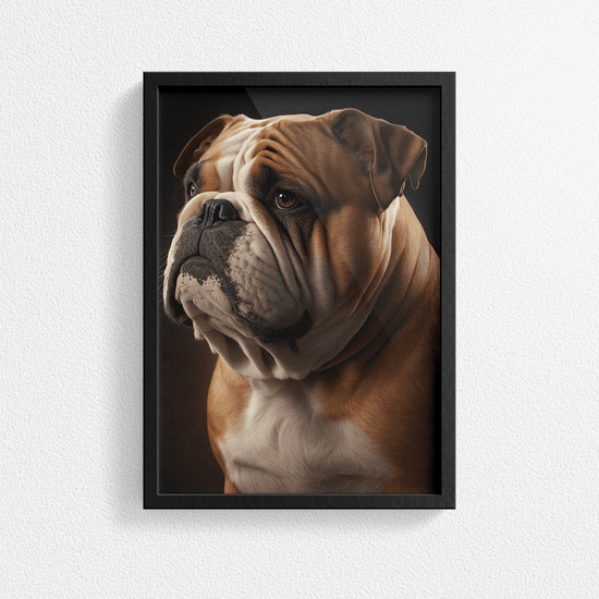 British Bulldog Portrait Poster Print - Modern Interiors Wall Art Décor