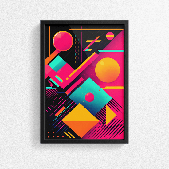 80's Geometric Design Retro Poster Print - Modern Interiors Wall Décor