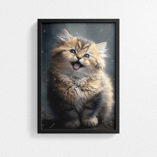 Cute Cat Kitten Portrait Poster Print - Modern Interiors Wall Art Décor