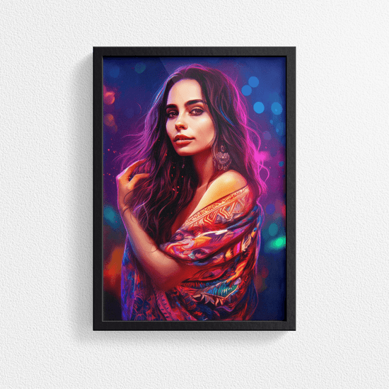 Western Woman Portrait Poster Print - Modern Interiors Wall Art Décor