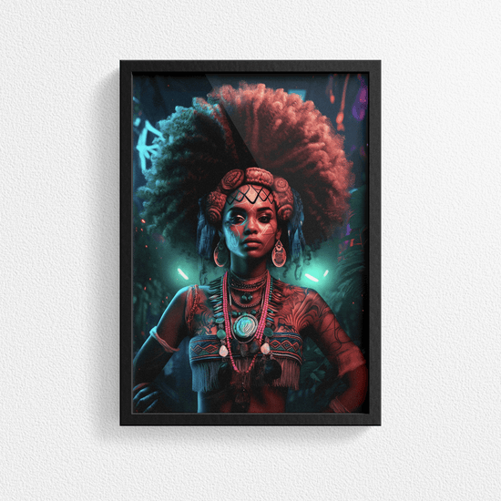 Afrocentric Woman Portrait Poster - Afro African - Modern Interiors Wall Art Décor