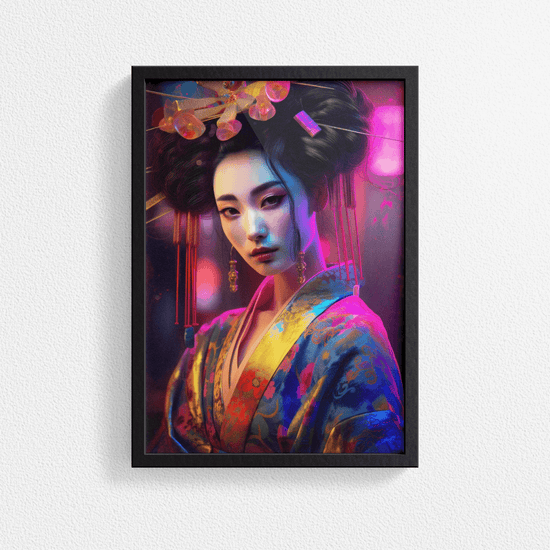 Japanese Woman Portrait Poster Print - Geisha Empress - Modern Interiors Wall Art Décor