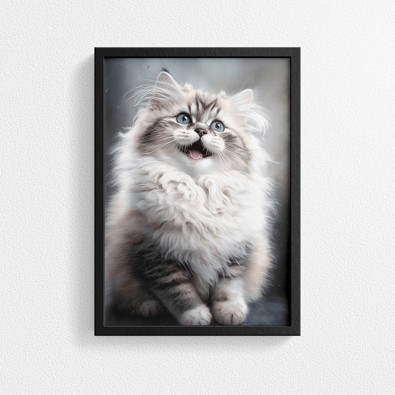 Cute Cat Portrait Poster Print - Modern Interiors Wall Art Décor