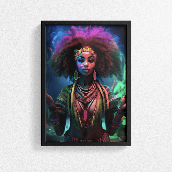 Afrocentric Woman Portrait Poster - Afro African - Modern Interiors Wall Art Décor