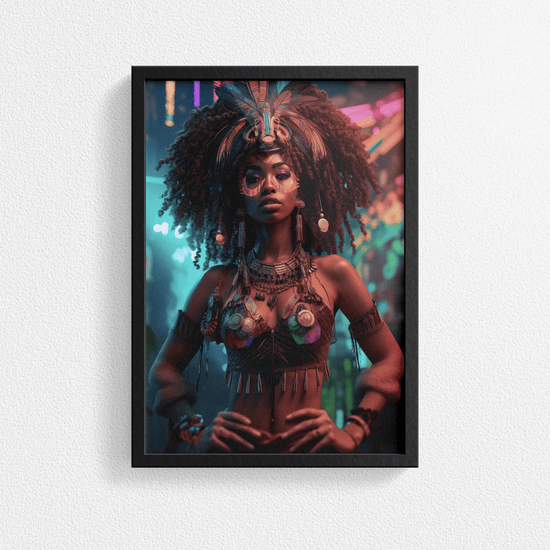 Afrocentric Woman Portrait Poster - Afro African - Modern Interiors Wall Art Décor