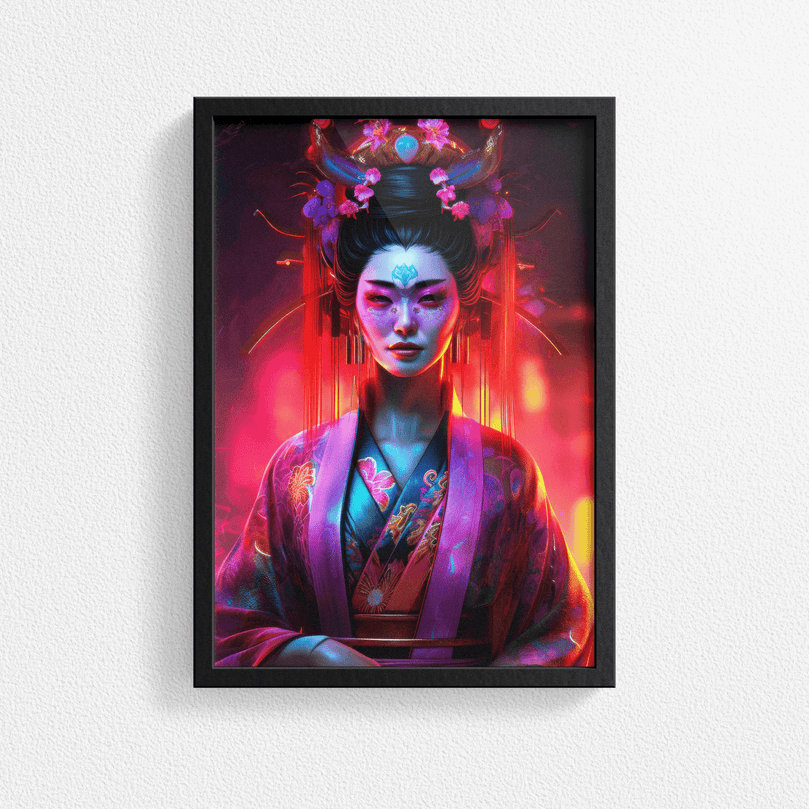 Japanese Woman Portrait Poster Print - Geisha Empress - Modern Interiors Wall Art Décor