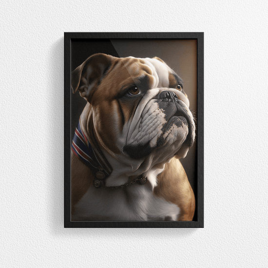 British Bulldog Portrait Poster Print - Modern Interiors Wall Art Décor