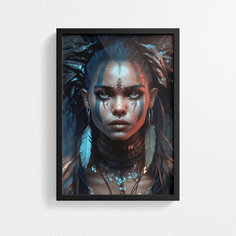 Tribal Woman Portrait Poster Print - Modern Interiors Wall Art Décor