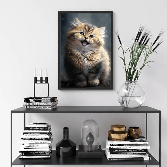 Cute Cat Kitten Portrait Poster Print - Modern Interiors Wall Art Décor