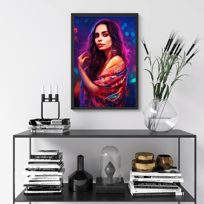 Western Woman Portrait Poster Print - Modern Interiors Wall Art Décor