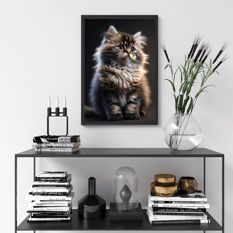 Cute Cat Portrait Poster Print - Modern Interiors Wall Art Décor