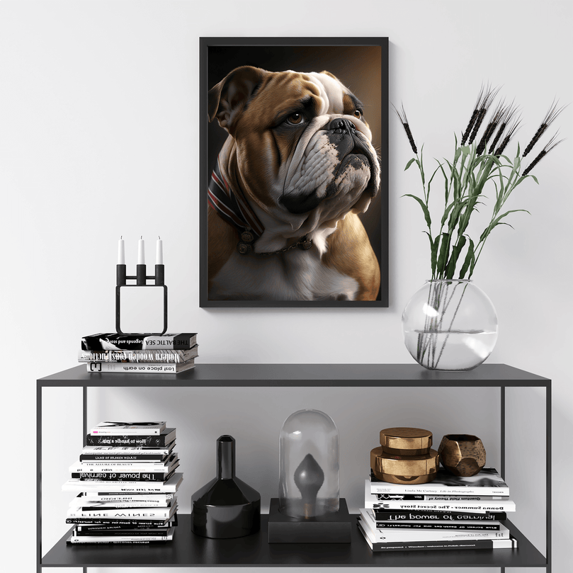 British Bulldog Portrait Poster Print - Modern Interiors Wall Art Décor