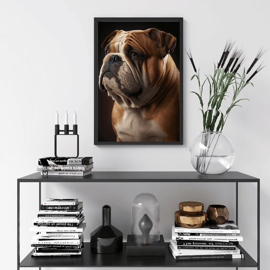 British Bulldog Portrait Poster Print - Modern Interiors Wall Art Décor