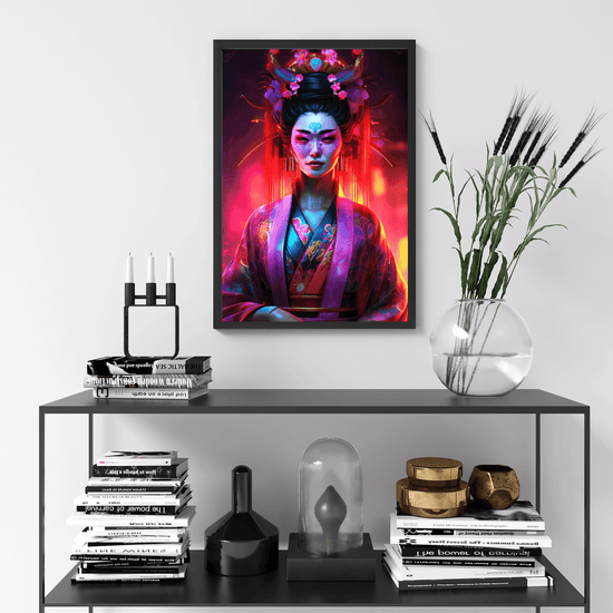 Japanese Woman Portrait Poster Print - Geisha Empress - Modern Interiors Wall Art Décor