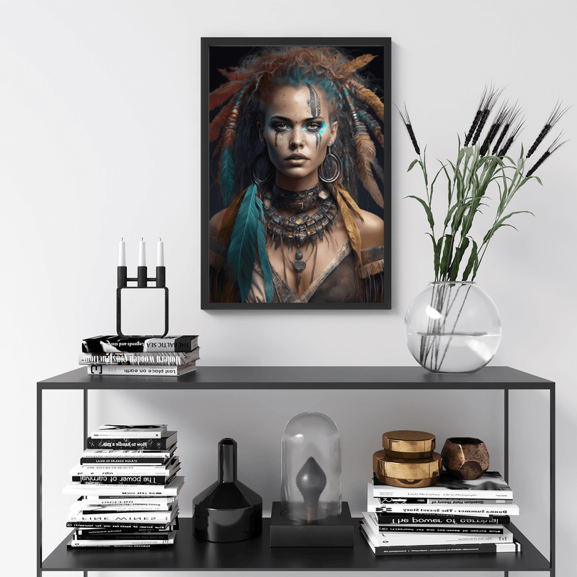 Tribal Woman Portrait Poster Print - Modern Interiors Wall Art Décor