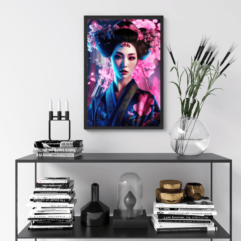 Japanese Woman Portrait Poster Print - Geisha Empress - Modern Interiors Wall Art Décor