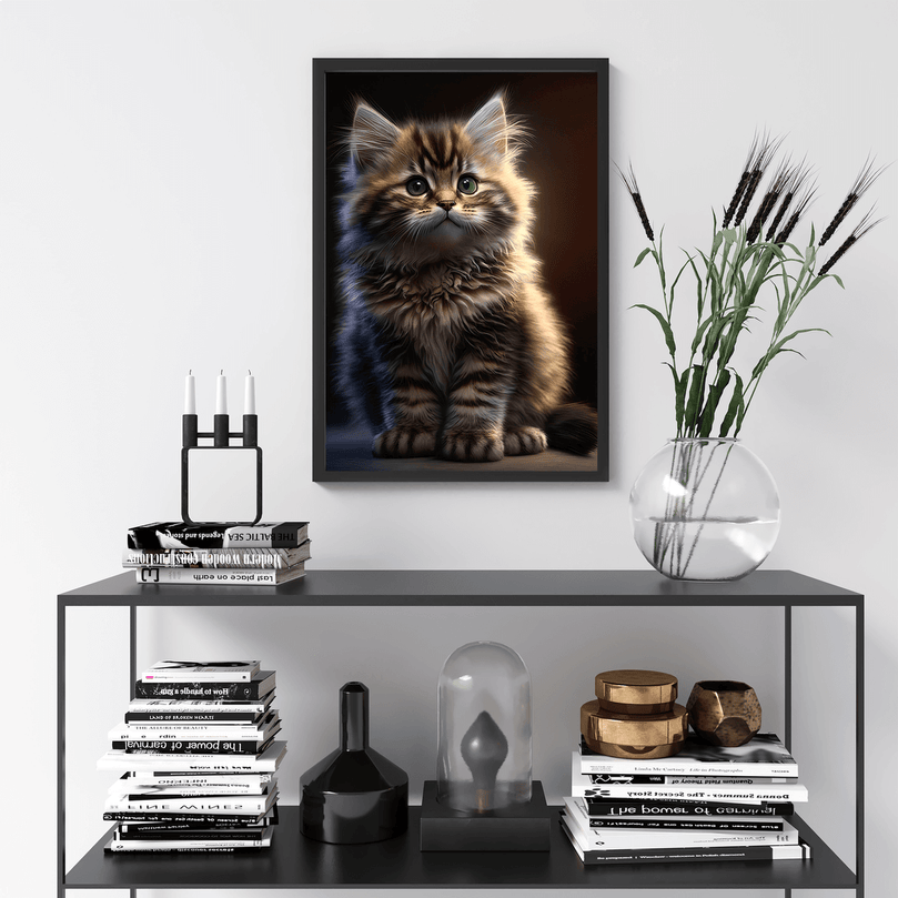 Cute Cat Portrait Poster Print - Modern Interiors Wall Art Décor