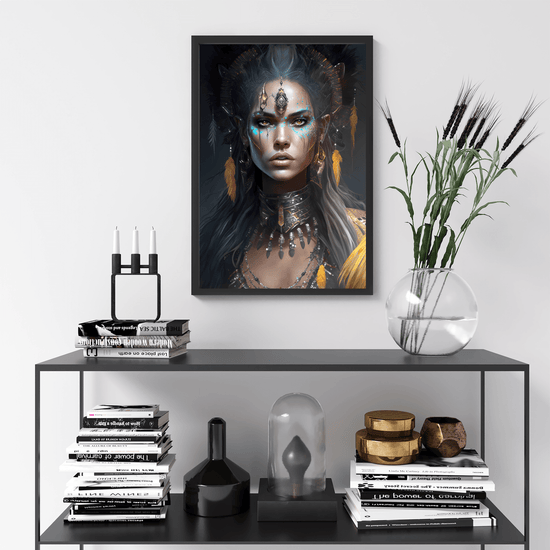 Tribal Woman Portrait Poster Print - Modern Interiors Wall Art Décor