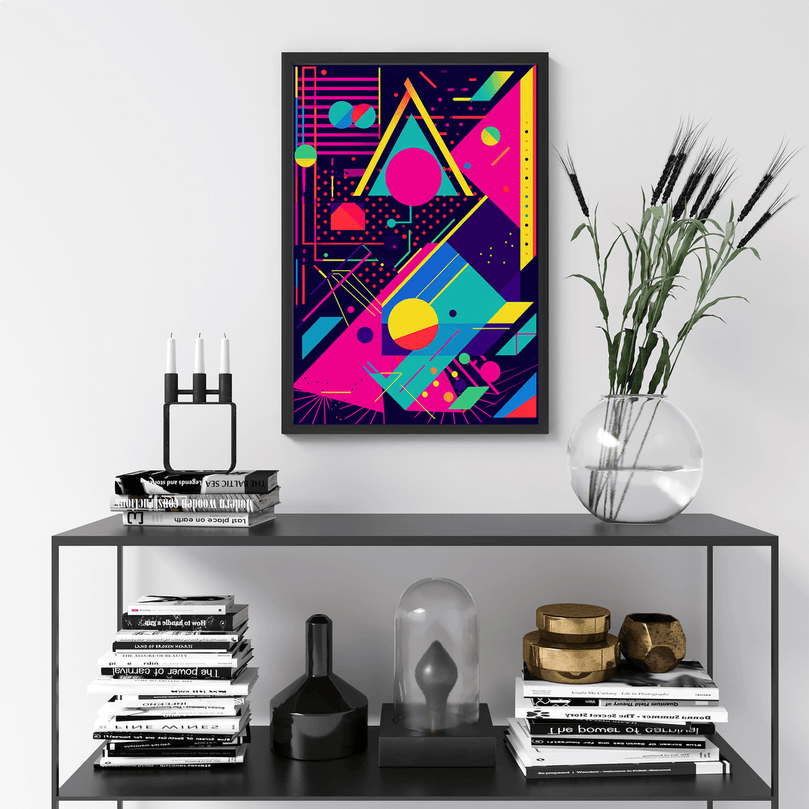 80's Geometric Design Retro Poster Print - Modern Interiors Wall Décor