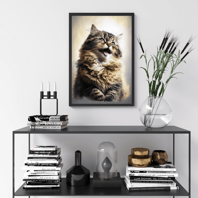 Cute Cat Kitten Portrait Poster Print - Modern Interiors Wall Art Décor