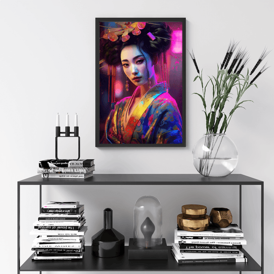 Japanese Woman Portrait Poster Print - Geisha Empress - Modern Interiors Wall Art Décor