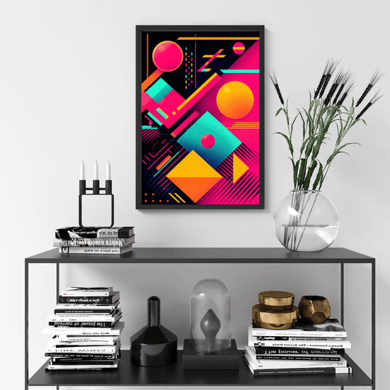 80's Geometric Design Retro Poster Print - Modern Interiors Wall Décor