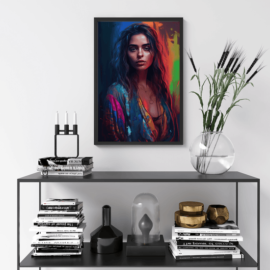 Western Woman Portrait Poster Print - Modern Interiors Wall Art Décor