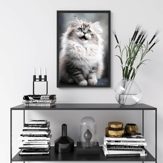 Cute Cat Portrait Poster Print - Modern Interiors Wall Art Décor