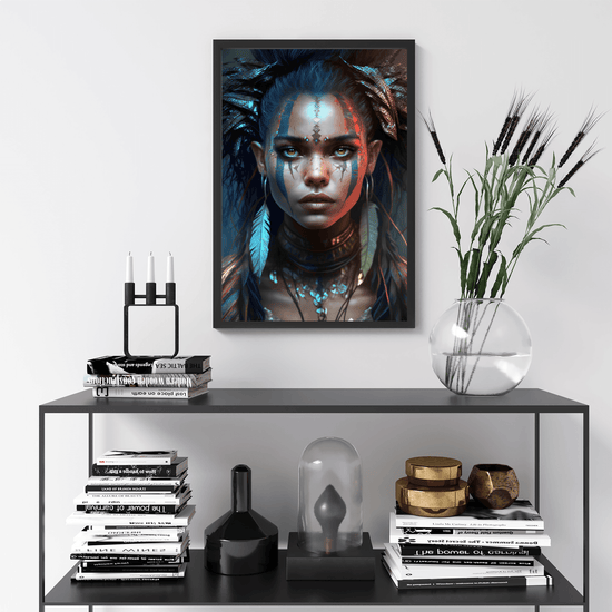 Tribal Woman Portrait Poster Print - Modern Interiors Wall Art Décor