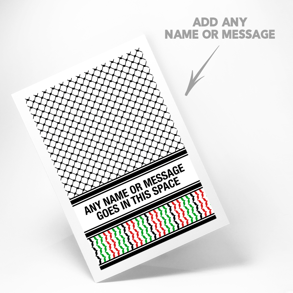 Palestine Keffiyeh Kufiya 'Personalised' Greeting Card