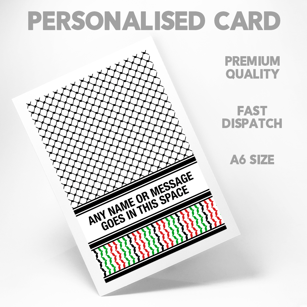 Palestine Keffiyeh Kufiya 'Personalised' Greeting Card