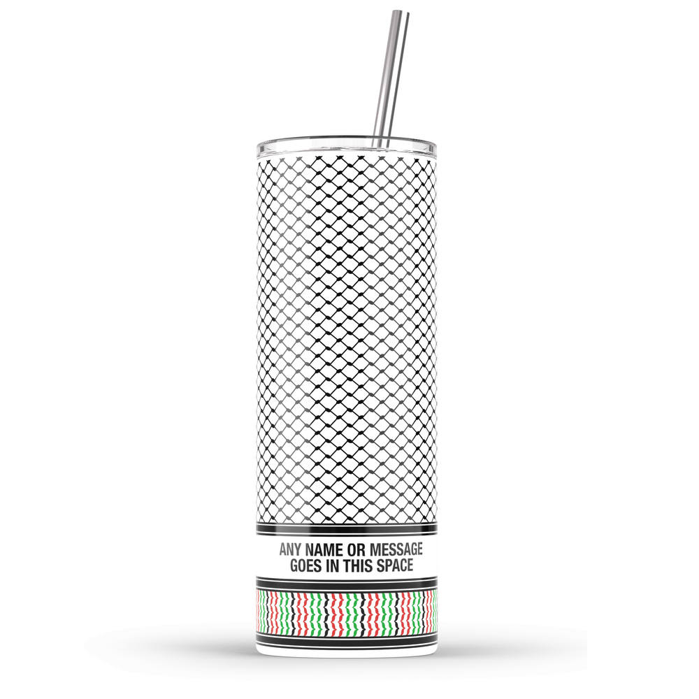 Palestinian Keffiyeh Kufiya 'Personalised' 600ml Drink Tumbler