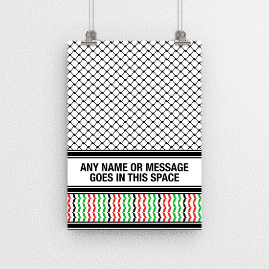 Palestinian Keffiyeh 'Personalised' Poster Print.