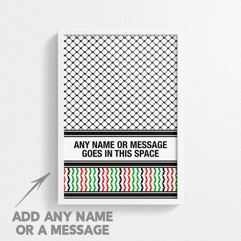 Palestinian Keffiyeh 'Personalised' Poster Print.