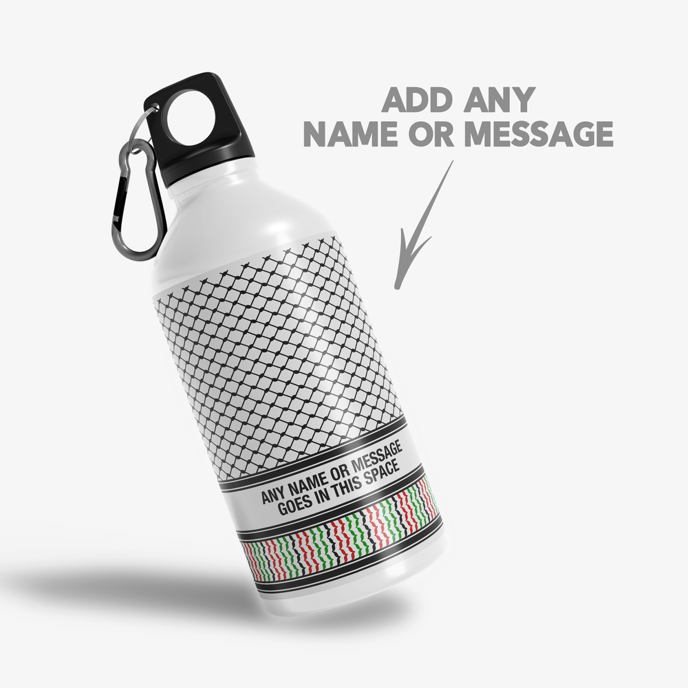 Palestine Keffiyeh Kufiya 'Personalised' 600ml Sports Drink Bottle