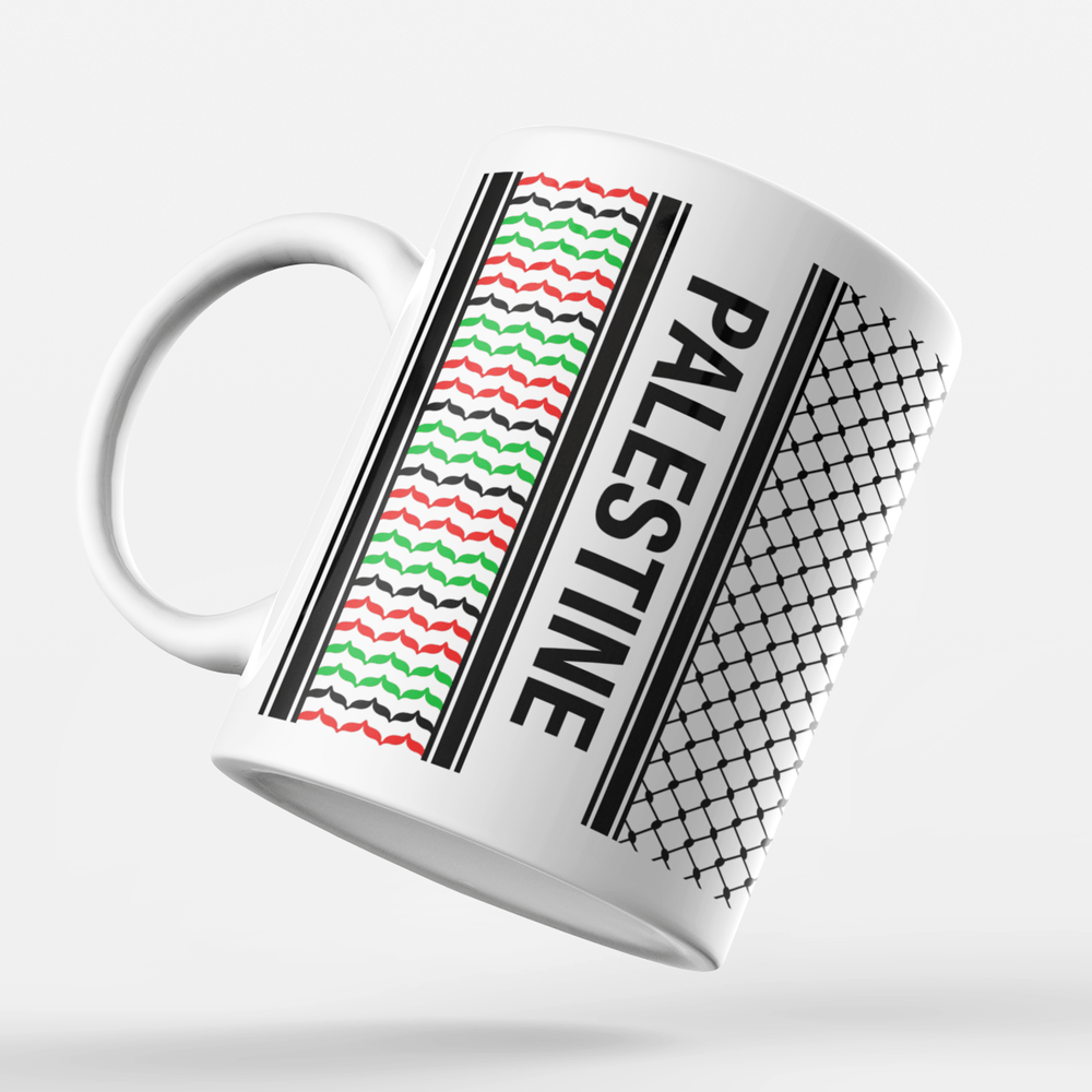 Palestinian Keffiyeh Kufiya 'Personalised' Mug With Optional Coaster Set