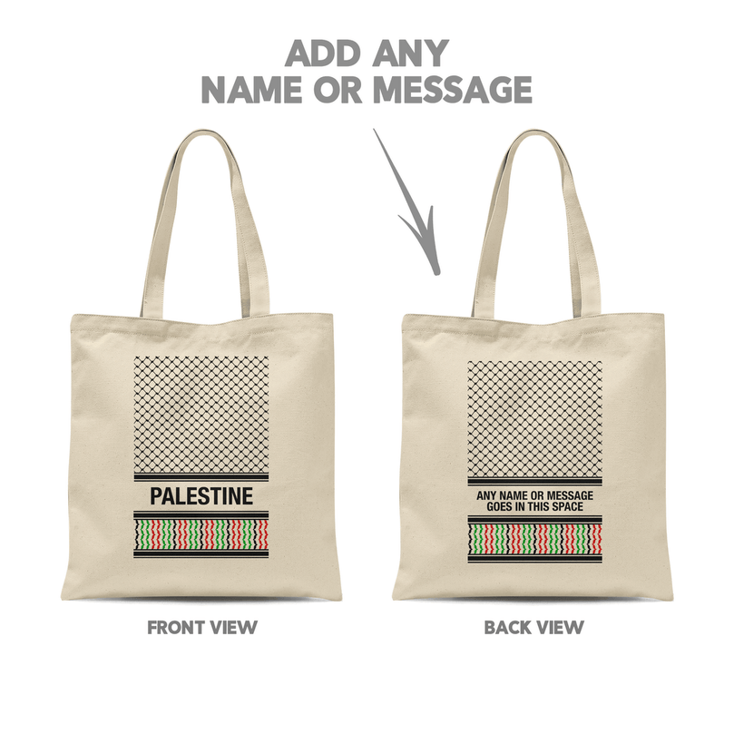 Palestinian Keffiyeh Kufiya 'Personalised' Tote Bag