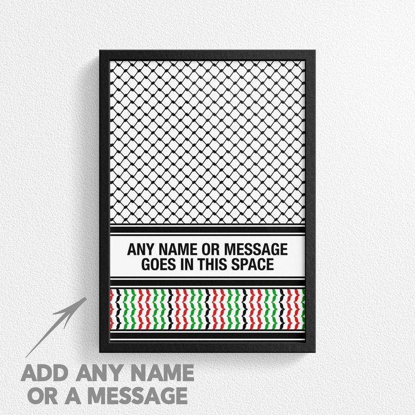 Palestinian Keffiyeh 'Personalised' Poster Print.