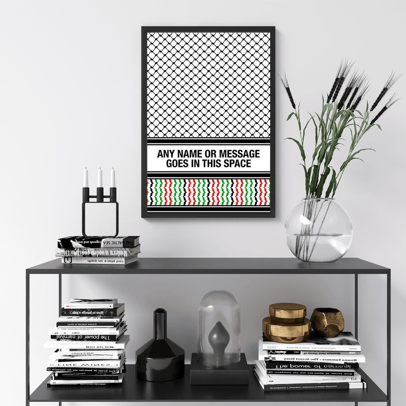 Palestinian Keffiyeh 'Personalised' Poster Print.