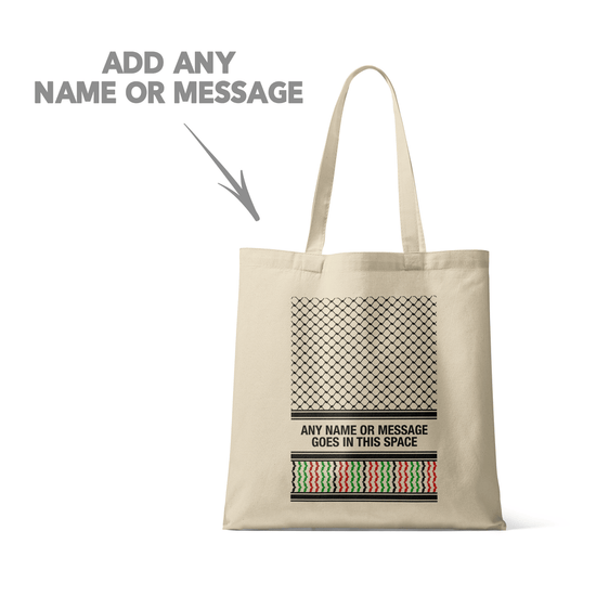 Palestinian Keffiyeh Kufiya 'Personalised' Tote Bag