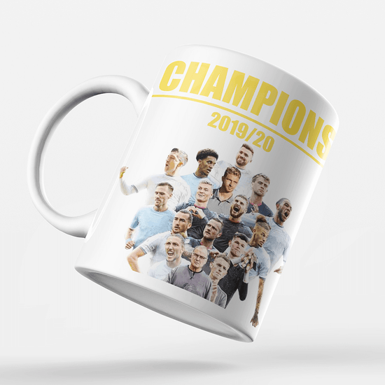 Leeds 2019/2020 Champions Inspired Colours for Personalised Football Mug with optional Coaster. Perfect item for The Peacocks fan.