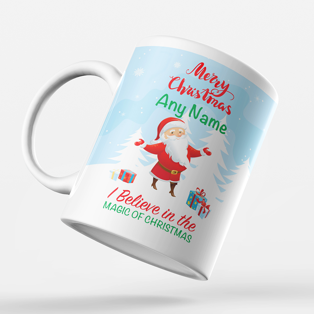 Merry Christmas 'Personalised' Mug. I Believe In The Magic Of Christmas.