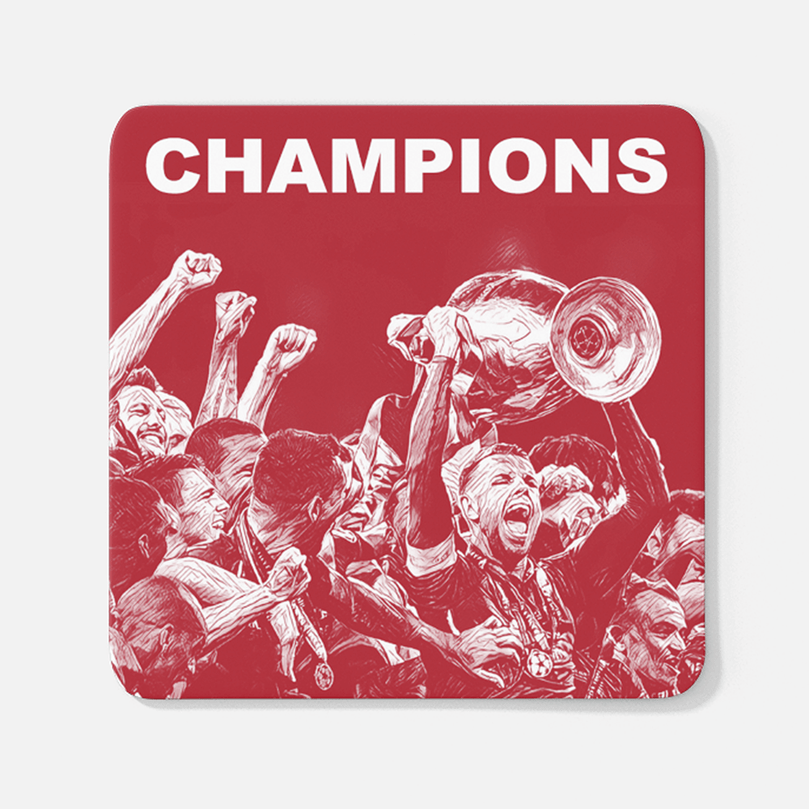 Liverpool 2019/2020 Champions Inspired Football Coaster With Optional 'Personalised' Mug Set