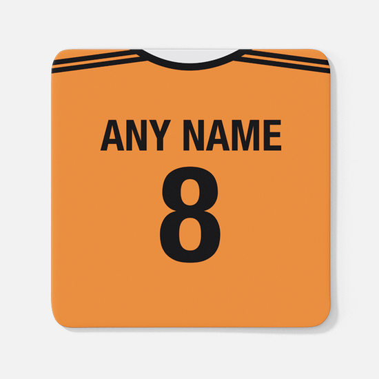 Netherlands / Holland Retro Style Home Kit Shirt Inspired Colours for Personalised Football Coaster with optional Mug.