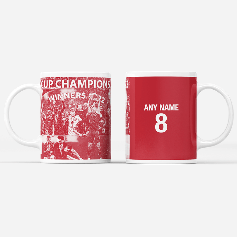 Liverpool 2022 Cup Champions Inspired 'Personalised' Football Mug With Optional Coaster Set