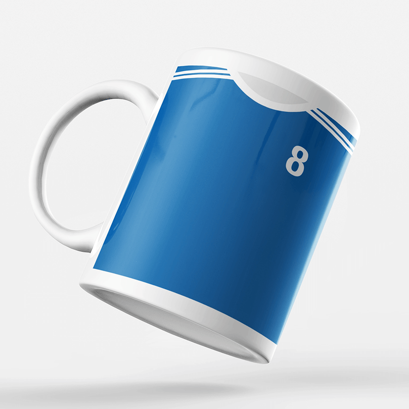 Slovakia Retro Style Home Kit Shirt Inspired Colours for Personalised Football Mug with optional Coaster. Perfect item for the Repre fan.