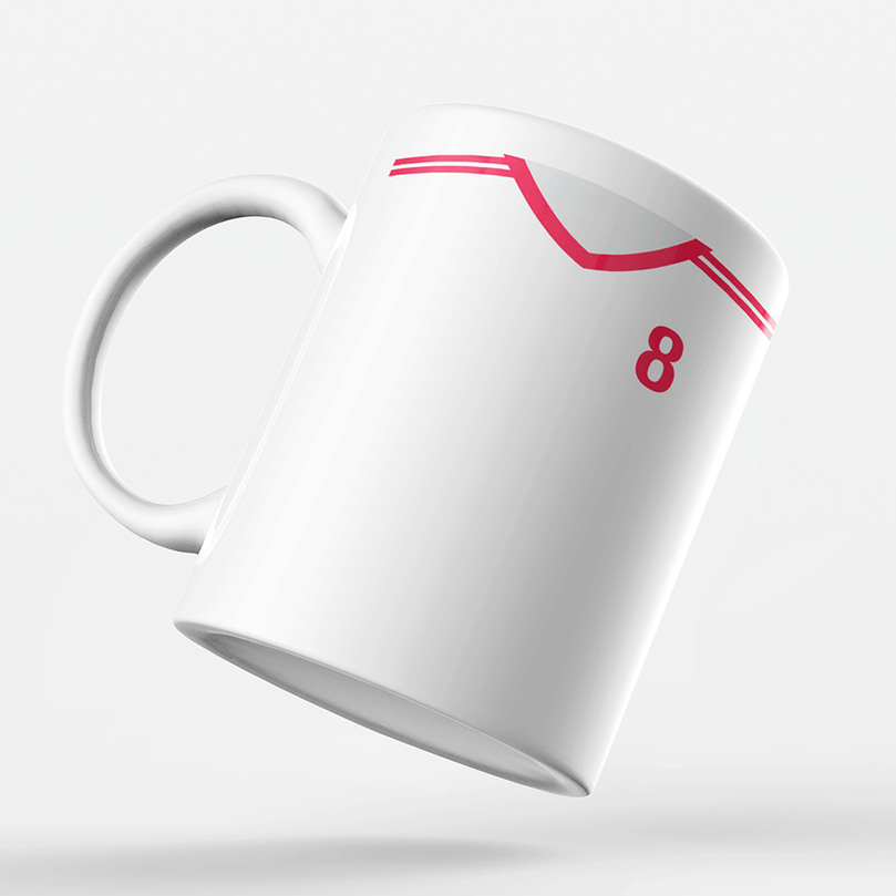 Poland Retro Style Home Kit Shirt Inspired Colours for Personalised Football Mug with optional Coaster. Perfect item for the Bialo-Czerwoni fan.