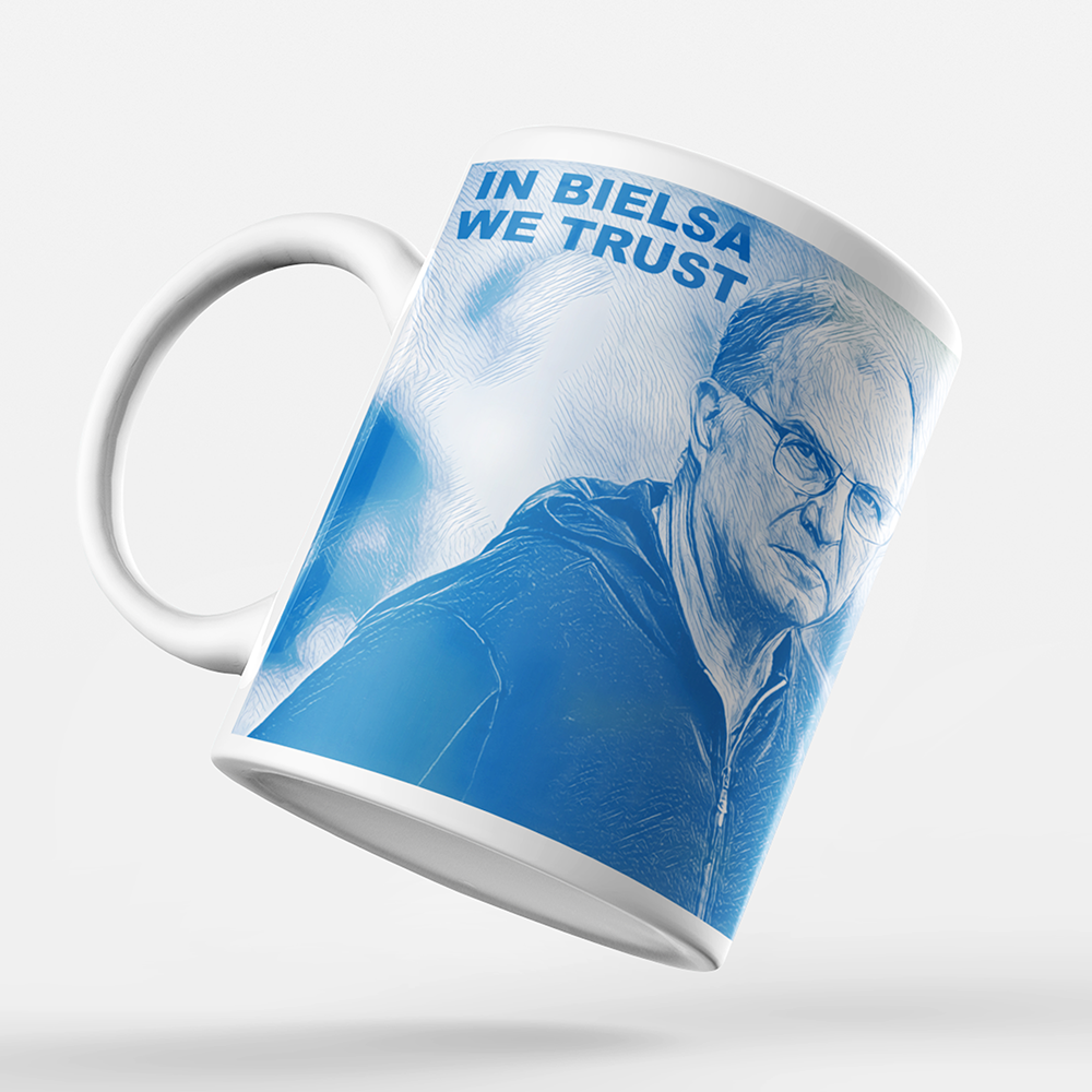 Leeds 2019/2020 Champions Inspired Colours for Personalised Football Mug with optional Coaster. Perfect item for The Peacocks fan.